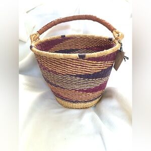 Handwoven Multicolor Farmers Market Basket Bag